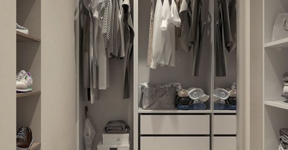 Closet Makeover - Assorted Clothes Hanged Inside Cabinet